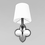 Бра с белым текстильным абажуром и декоративным основанием в виде четырехлистника с зеркальной вставкой Vitorino варинант исполнения - 10 | Loft Concept в Липецке