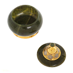 Икорница с крышкой с гравировкой из натурального камня Нефрит Decorative Cavair Dishes варинант исполнения - 5 | Loft Concept в Липецке