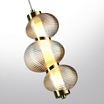 Подвесной светильник с 3-мя рифлеными стеклянными шарами Marcelh Light варинант исполнения - 5 | Loft Concept в Липецке