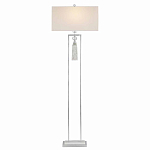 Торшер с прямоугольным тканевым абажуром на белом мраморном основании Silver Threads варинант исполнения - 1 | Loft Concept в Липецке