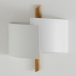 Бра из металла и дерева Ruell White Metal Wooden Wall Lamp варинант исполнения - 2 | Loft Concept в Липецке