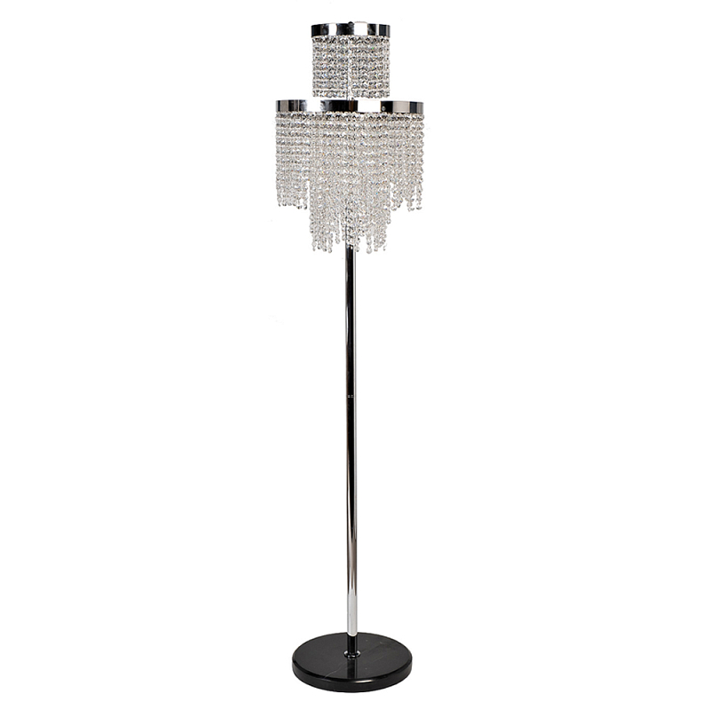 Торшер Хром с каскадом сияющих кристаллов Shining Waterfall Прозрачный Хром в Липецке | Loft Concept 