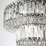 Круглая люстра с хрустальным декором Harmonica Crystal Round Chrome Chandelier варинант исполнения - 2 | Loft Concept в Липецке