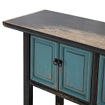 Деревянная консоль в китайском стиле с дверцами голубая Qin Console Table Blue варинант исполнения - 4 | Loft Concept в Липецке