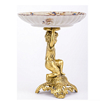 Чаша с цветочным орнаментом на ножке в виде бронзового ангела Eden Garden варинант исполнения - 2 | Loft Concept в Липецке