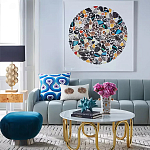 Дизайнерский журнальный столик чёрный с круглой столешницей Arycy варинант исполнения - 1 | Loft Concept в Липецке