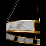 Люстра в виде кольца из натурального камня Golden Alavastor варинант исполнения - 3 | Loft Concept в Липецке