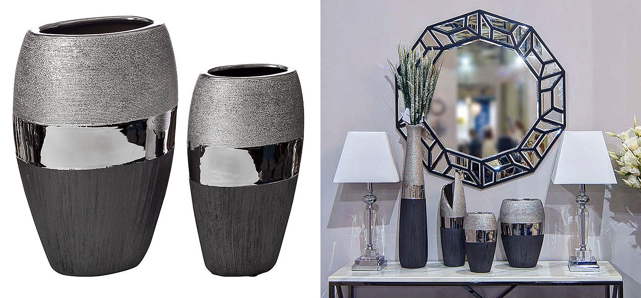 Ваза Maelis black and silver Ваза Maelis black and silver - Loft-Concept в Липецке