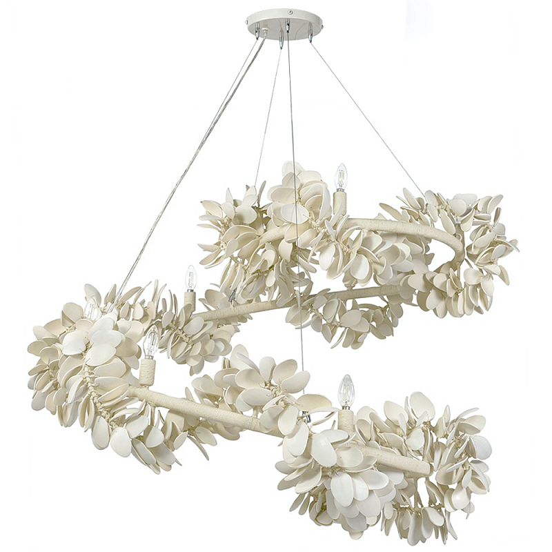 Люстра White Bionic Petals Flo Spiral Chandelier Белый Молочный Люстра White Bionic Petals Flo Spiral Chandelier Белый Молочный в Липецке | Loft Concept
