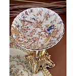 Чаша с цветочным орнаментом на ножке в виде бронзового ангела Eden Garden варинант исполнения - 7 | Loft Concept в Липецке