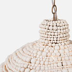 Подвесной светильник в виде купола декорированный белыми деревянными бусинами White Wooden Beads Hanging Lamp варинант исполнения - 2 | Loft Concept в Липецке