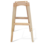 Барный стул со спинкой на 4-х деревянных ножках Синий Велюр Ava Charm варинант исполнения - 6 | Loft Concept в Липецке