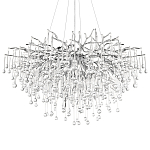 Люстра подвесная с прозрачными стеклянными подвесками в форме капель Диаметр 100 см Droplet Chandelier варинант исполнения - 18 | Loft Concept в Липецке