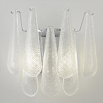 Бра с подвесками из рифленного стекла в форме капель на основании цвета хром Textured Glass варинант исполнения - 5 | Loft Concept в Липецке