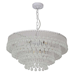 Люстра подвесная круглая с молочными стеклянными подвесками в форме капель Droplet Chandelier варинант исполнения - 1 | Loft Concept в Липецке