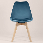 Стул с мягким велюровым сиденьем Arvika Blue варинант исполнения - 3 | Loft Concept в Липецке