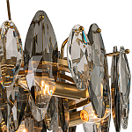 Люстра подвесная с овальными подвесками из стекла дымчатого цвета Harlow Crystal Round варинант исполнения - 2 | Loft Concept в Липецке