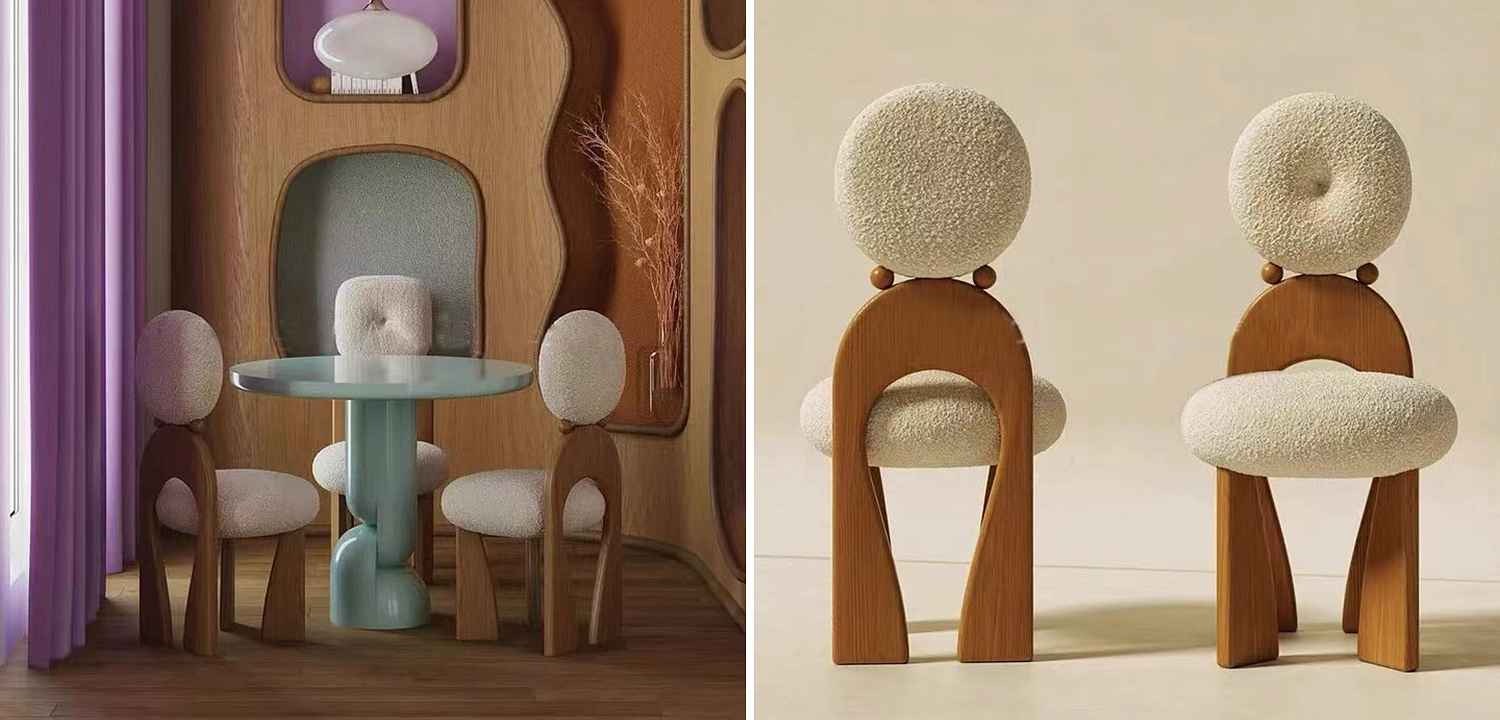Стул Adem Boucle Wood Chair Стул Adem Boucle Wood Chair - Loft-Concept в Липецке