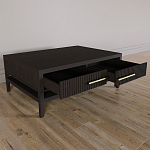 Кофейный стол Primo с двумя ящиками Темный орех варинант исполнения - 7 | Loft Concept в Липецке