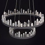Люстра с двумя кольцами черного цвета с хрустальными элементами QUARTZ CRYSTAL варинант исполнения - 4 | Loft Concept в Липецке