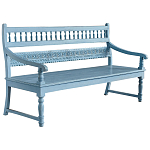 Деревянная скамья из массива манго с резьбой Eutropio Grey Mango Bench варинант исполнения - 1 | Loft Concept в Липецке