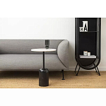 Кофейный столик с белой мраморной столешницей на черном основании Tall Coffee Black and White Table варинант исполнения - 1 | Loft Concept в Липецке