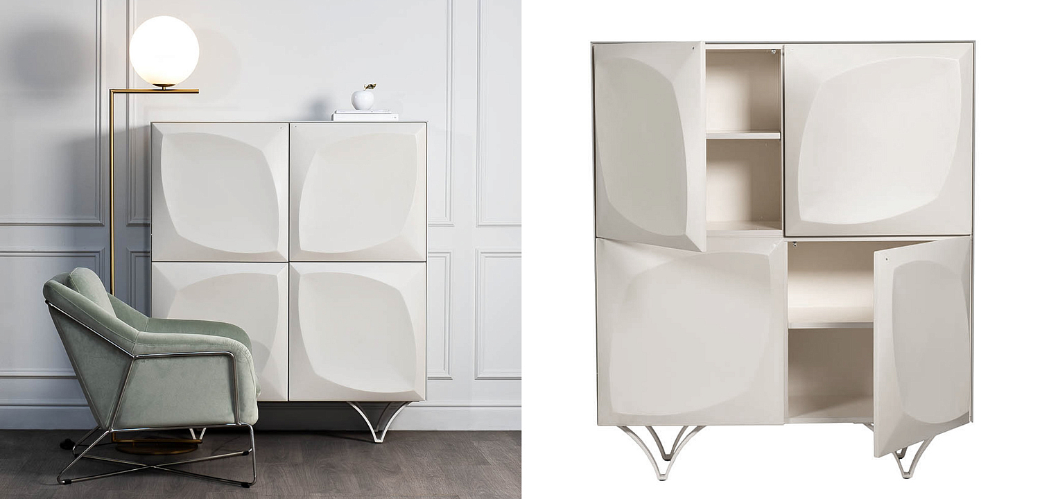 Комод с рельефным фасадом White Orchid Белый Комод с рельефным фасадом White Orchid Белый - Loft-Concept в Липецке