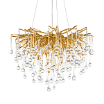 Люстра подвесная с прозрачными стеклянными подвесками в форме капель Диаметр 60 см Droplet Chandelier варинант исполнения - 18 | Loft Concept в Липецке