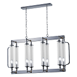 Люстра прямоугольная с 8-ю стеклянными плафонами цилиндрической формы Jeanette варинант исполнения - 3 | Loft Concept в Липецке