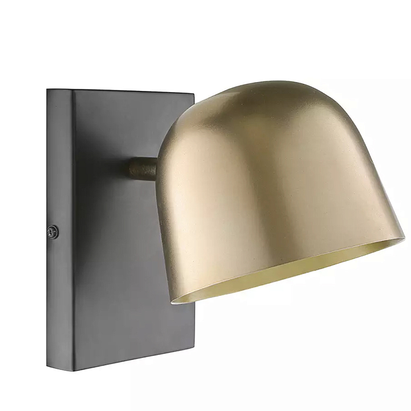 Бра с наклонным плафоном в сочетании золотистого и чёрного цвета Sconce with Sloping Shade Золотой Черный Бра с наклонным плафоном в сочетании золотистого и чёрного цвета Sconce with Sloping Shade Золотой Черный в Липецке | Loft Concept