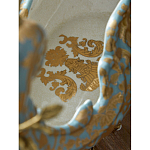 Чаша голубого цвета с оранментом и и бронзовыми фигурами леопардов Eden Garden варинант исполнения - 11 | Loft Concept в Липецке