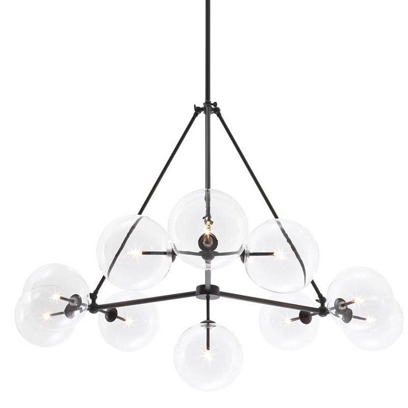 Люстра Chandelier Bermude Bronze Темная бронза Прозрачное Стекло Люстра Chandelier Bermude Bronze Темная бронза Прозрачное Стекло в Липецке | Loft Concept