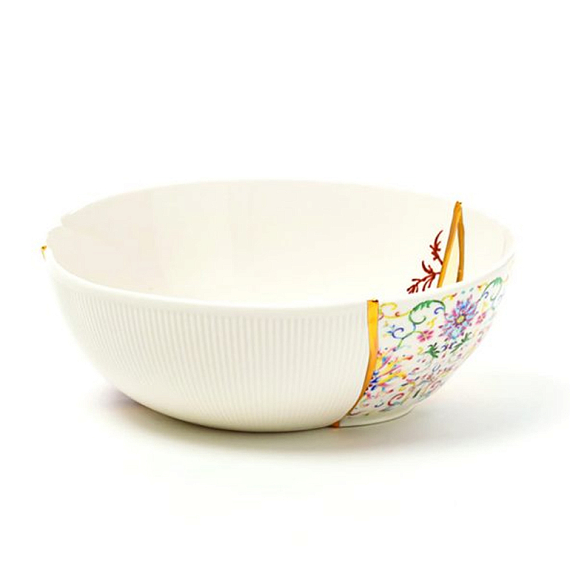 Салатник Seletti Kintsugi Белый Золотой Мульти в Липецке | Loft Concept 