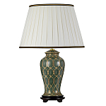 Настольная лампа с керамическим основанием с золотистым решетчатым узором и белым плиссированным абажуром Elstead Lighting варинант исполнения - 1 | Loft Concept в Липецке