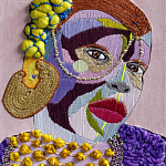 Картина с вышивкой Портрет wall panel People with the yellow ear 4 варинант исполнения - 1 | Loft Concept в Липецке