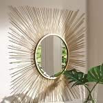 Зеркало-солнце круглое с золотыми лучам Sunrise варинант исполнения - 1 | Loft Concept в Липецке