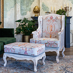 Кресло из массива бука серое с растительным орнаментом Raffael Floral Grey Armchair варинант исполнения - 10 | Loft Concept в Липецке