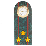 Часы погон ВС подарочные настольные из натурального камня Змеевик Military Clock варинант исполнения - 4 | Loft Concept в Липецке