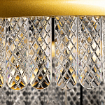 Люстра двухъярусная с золотого цвета и прозрачными подвесками Pettico варинант исполнения - 8 | Loft Concept в Липецке