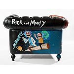 Кресло "Умный Умник" Rick and Morty graffiti chair натуральная кожа  варинант исполнения - 3 | Loft Concept в Липецке