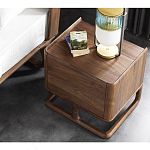 Прикроватный деревянный столик с 2-мя ящиками Moon Walnut Furniture варинант исполнения - 3 | Loft Concept в Липецке