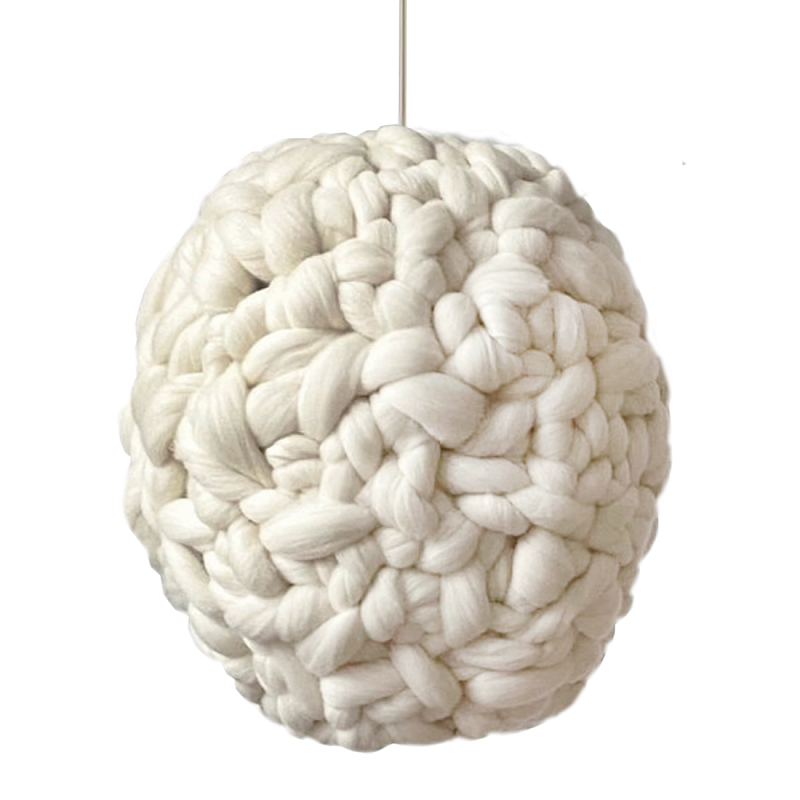 Светильник вязаный из шерсти Wool Oval Бежевый в Липецке | Loft Concept 