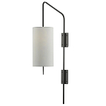 Бра чёрное с тканевым абажуром в форме цилиндра Rough Beauty варинант исполнения - 3 | Loft Concept в Липецке