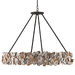 Люстра круглая с абажуром из устричных раковин Sea Ravens варинант исполнения - 3 | Loft Concept в Липецке