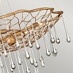 Люстра подвесная золотого цвета с металлическим сетчатым основанием и стеклянными каплевидными подвесками Hinkley варинант исполнения - 4 | Loft Concept в Липецке