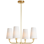 Люстра золотая с белыми тканевыми абажурами Coolness варинант исполнения - 2 | Loft Concept в Липецке
