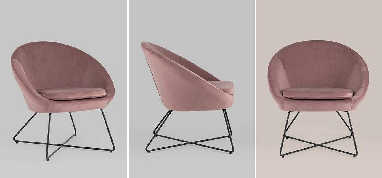 Кресло Avital пыльно-розовый велюр Кресло Avital пыльно-розовый велюр - Loft-Concept в Липецке