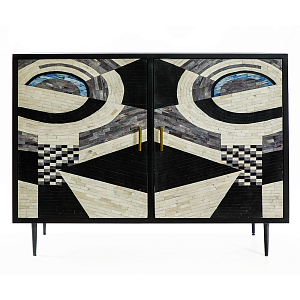 Буфет в гостиную с инкрустацией  Bone Inlay sideboard - 2 doors