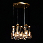 Люстра с 7-ю прозрачными плафонами из стекла в форме капли Lucid Rain  варинант исполнения - 3 | Loft Concept в Липецке