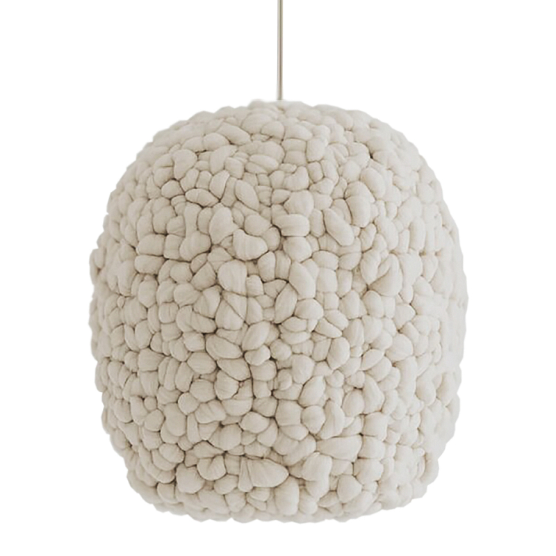Светильник вязаный из шерсти Wool Lamp Cloud Бежевый Светильник вязаный из шерсти Wool Lamp Cloud Бежевый в Липецке | Loft Concept